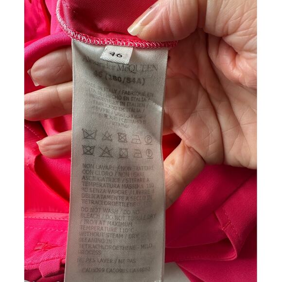 Alexander McQueen Coral Pink Pleated Trousers Women size 10 - Picture 9 of 14